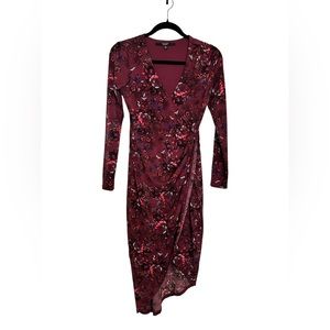 Guess floral Kellie Dress / Wrap Burgundy X-Small